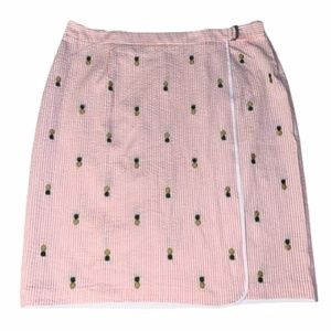 Brooks Brothers Seersucker Pineapple Wrap Skirt